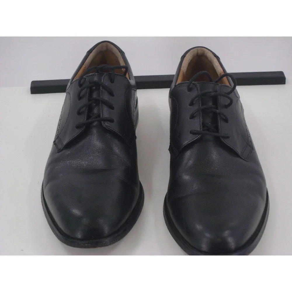 Johnston & Murphy Mens 10.5 M‎ Black Leather Derby Dress Shoes 59-2015 H21
